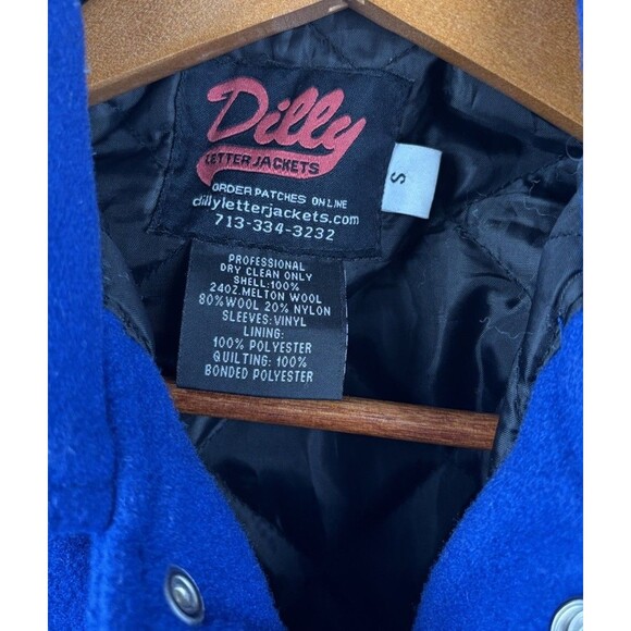 Dilly Letterman Sports Varsity Jacket Blue W/ Blue Arms - Mens Women Size Small - Picture 3 of 7